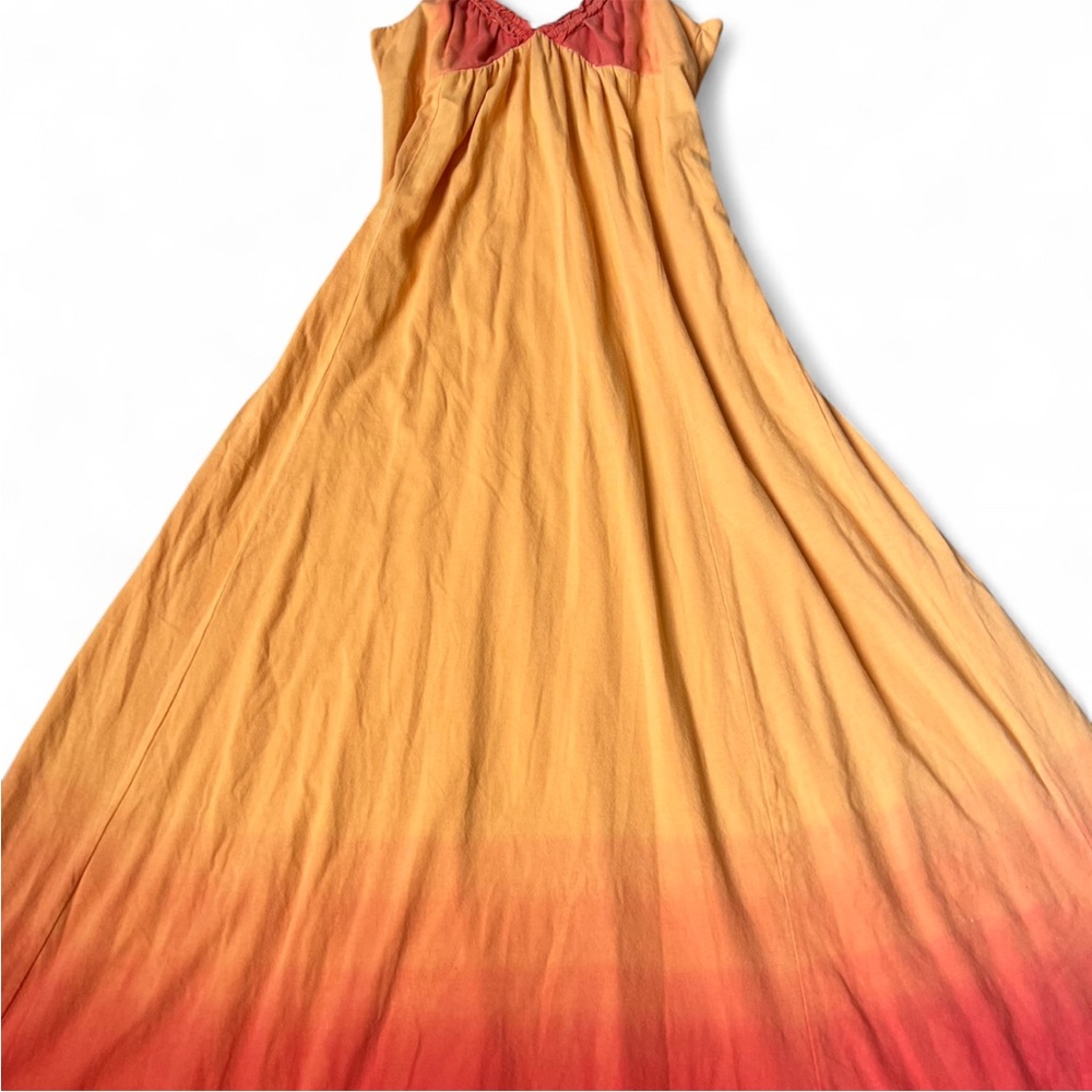 Old Navy Sunset Ombre Dip Dyed Maxi Dress W/ Ruffle Spaghetti Straps. S. - Picture 11 of 11